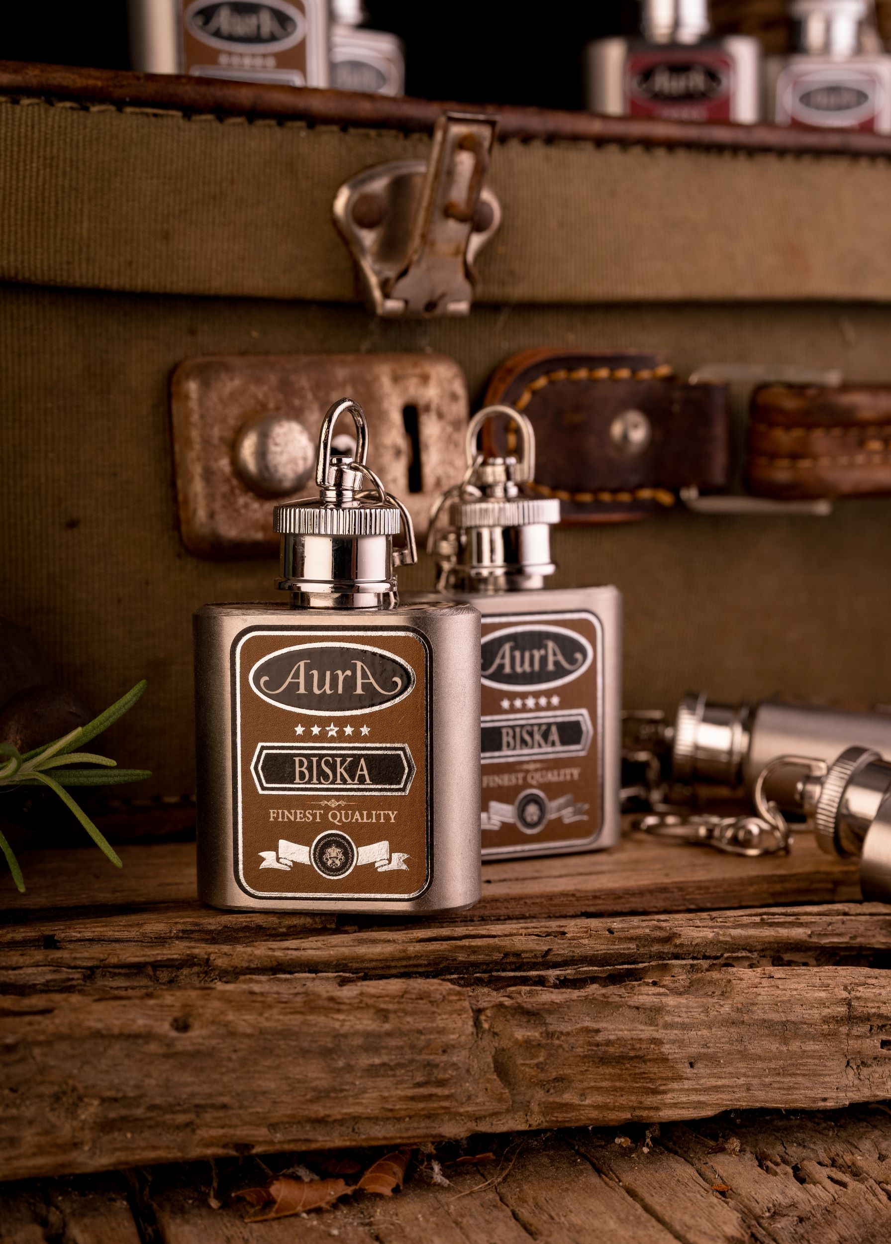 Mistletoe Brandy Mini Hip flask 0,03 l  - Aura